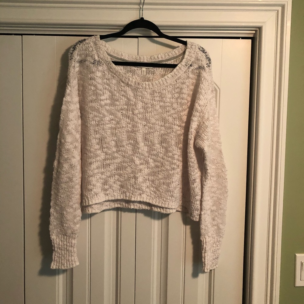Cropped, White Sweater